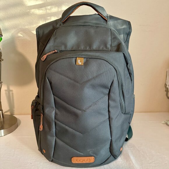 Lole Quilted Backpack Fits Up to 17" Laptop Green Padded Back Shoulder NWOT - Picture 15 of 16